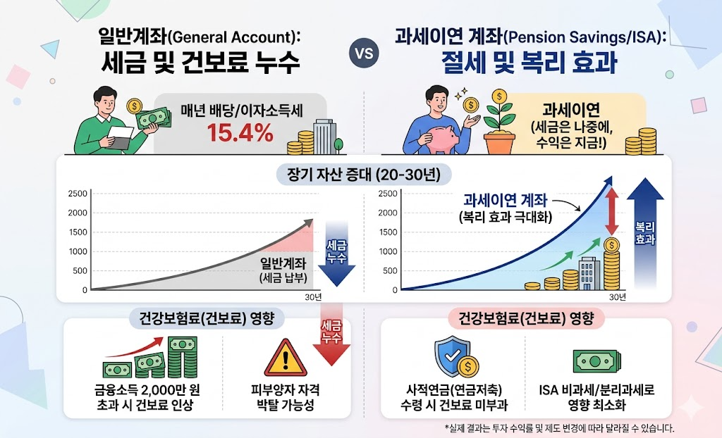 연금저축 ISA 절세계좌 과세이연 및 건보료 방어 효