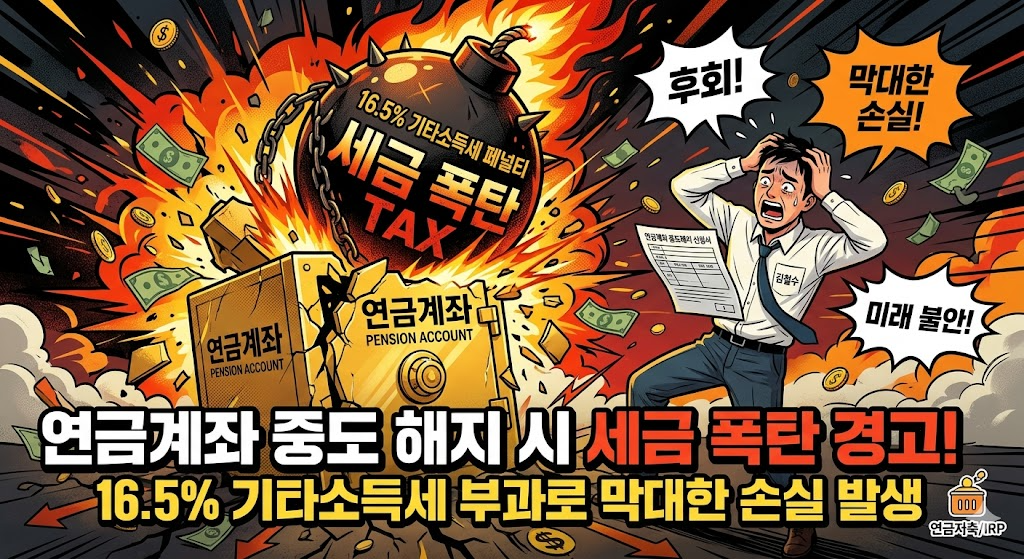 연금저축 IRP 중도해지 세금 16.5% 기타소득세 폭탄 주의