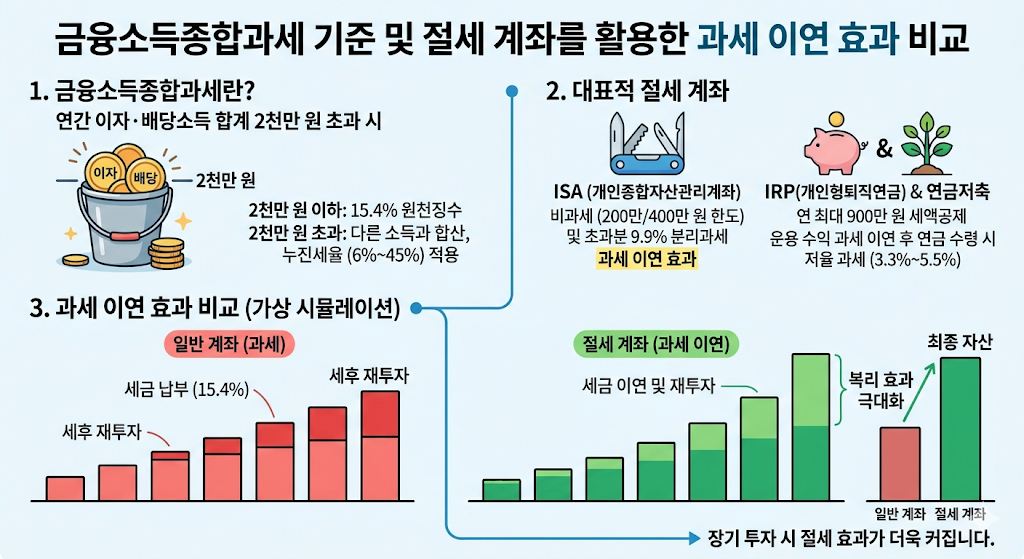 시스템 소득 구축 시 반드시 알아야 할 금융소득종합과세 및 절세 효과 비교표