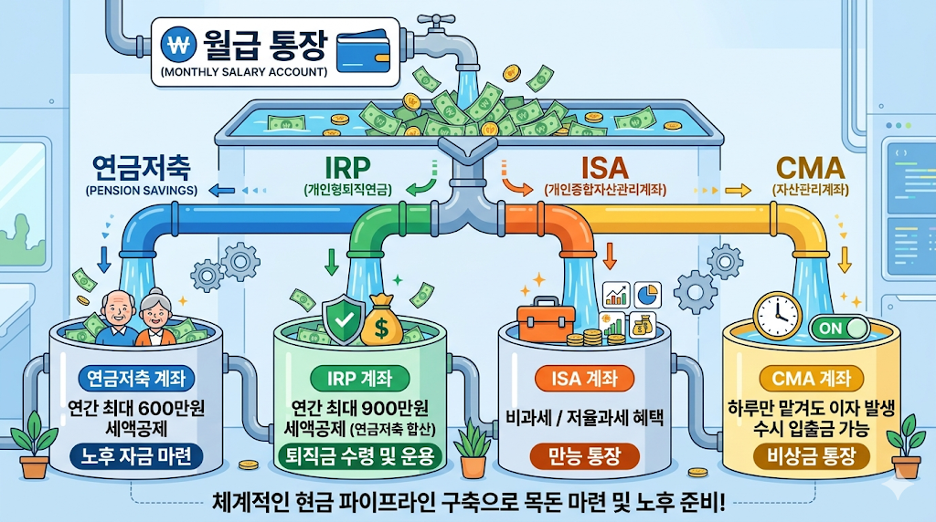 성공적인 사회초년생 재테크를 위한 현금흐름 자동화 파이프라인 이미지
