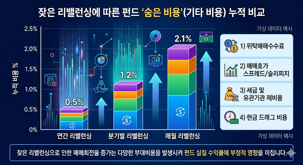 나스닥100 규칙 변경 후 고려해야 할 ETF 실부담비용 및 숨은 수수료 증가 차트