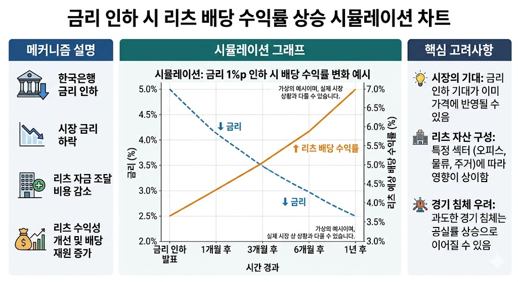 금리 하락에 따른 국내 우량 리츠 배당 수익률 변화 전망
