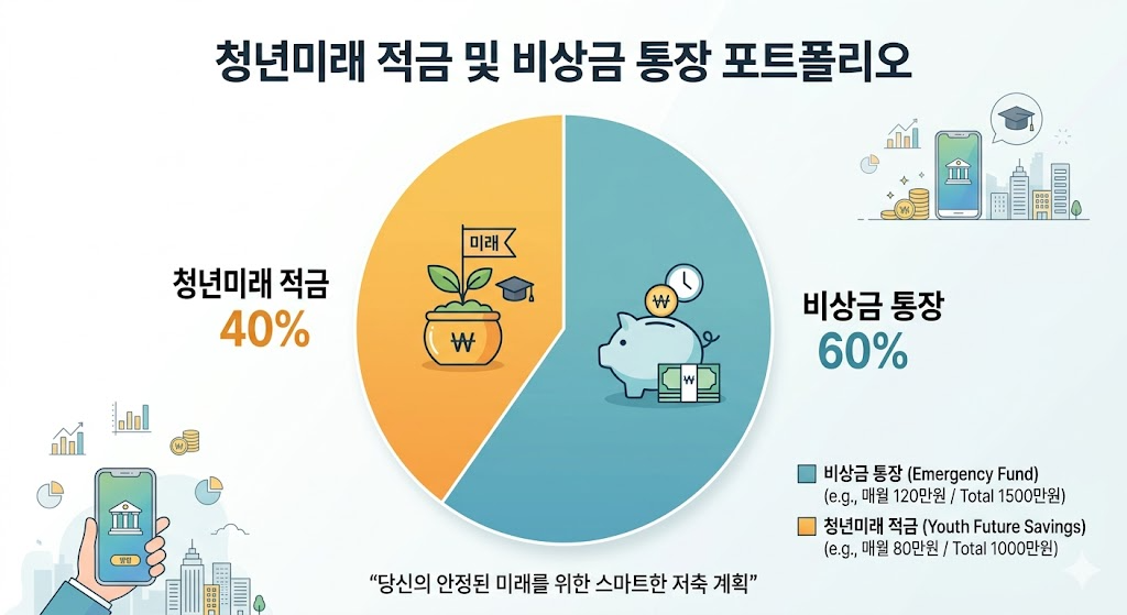 안정적인 적금 유지를 위한 2030 직장인 비상금 분산 투자 포트폴리오 차트