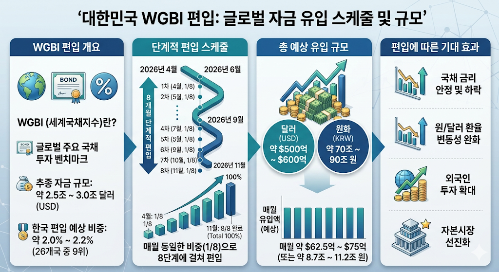 WGBI 편입 효과와 90조 원 글로벌 패시브 자금 유입 일정