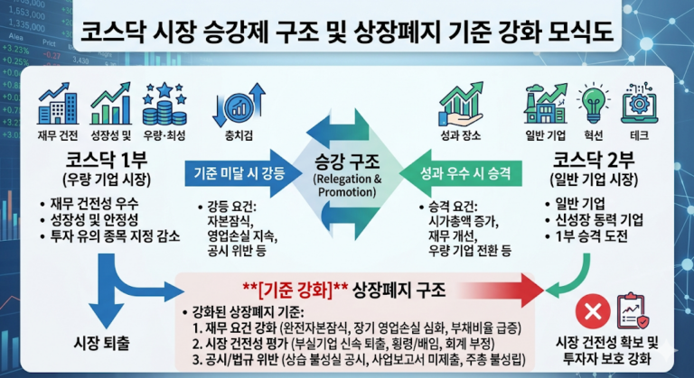 2026년 코스닥 승강제 및 자본시장 개편 핵심 요약도