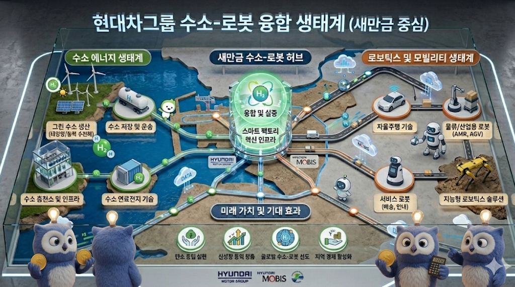 현대차 로봇 수소 통합 조직도 및 피지컬 AI 전력 공급 생태계