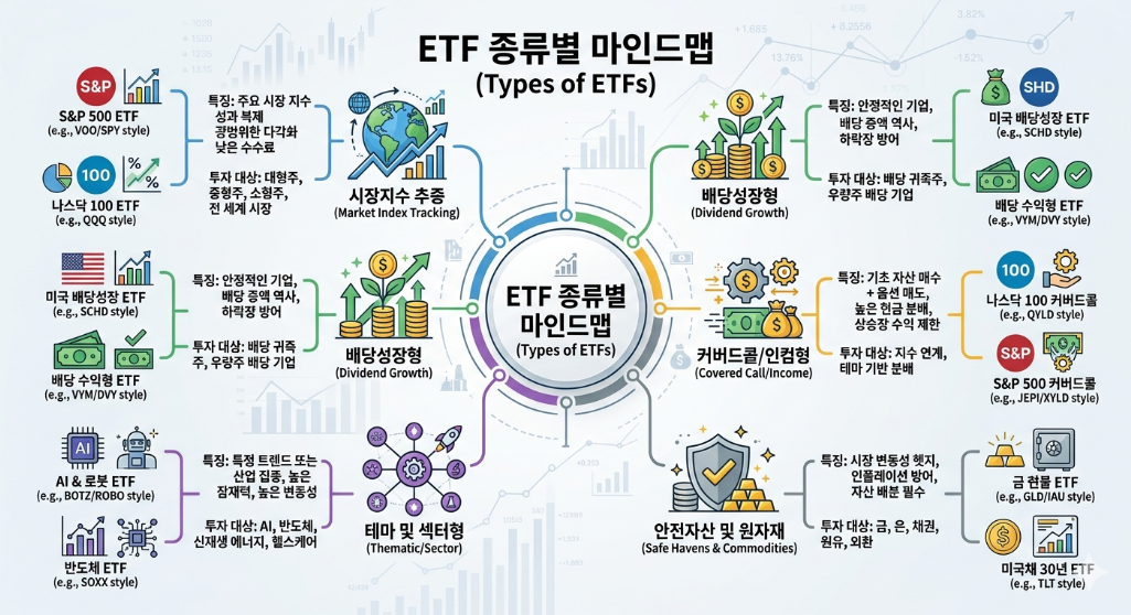 ETF 종류별 마인드맵