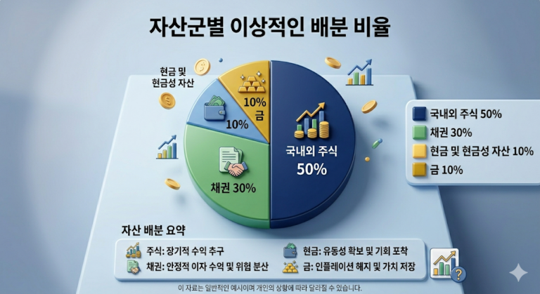 ETF 분산투자 포트폴리오 자산 배분 비중 안내 차트