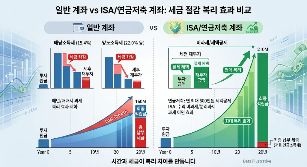 올바른 ETF 고르는 법과 함께 알아야 할 연금저축 계좌의 세제 혜택 비교 차트