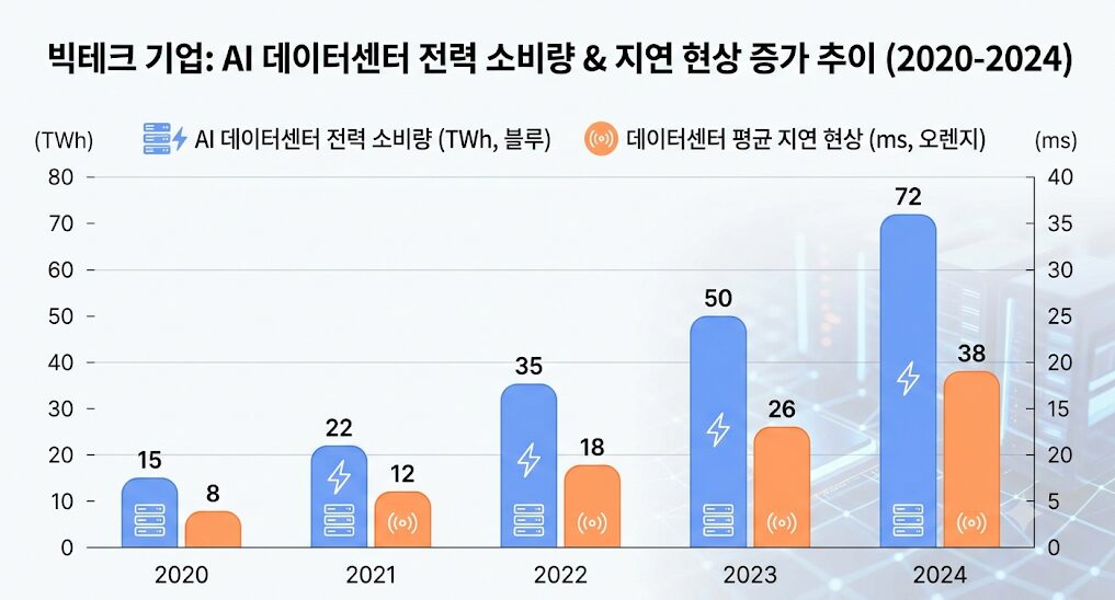 빅테크 원전 관련주 투자의 핵심 지표인 AI 데이터센터 전력 수요 폭발 그래프